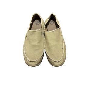Crocs Men's Avast Slip On Canvas Loafers Tan Size 10